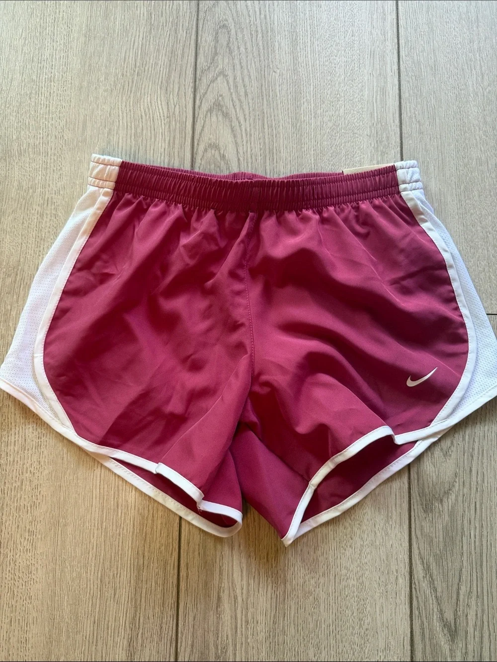 Nike KIDS Raspberry Pink Athletic Shorts with White Trim